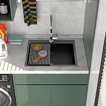 Logmey 22x22 Black Laundry Sink 22 Inch Drop In Laundry Room Utility Sinks 12 Inch Deep 16 Gauge Stainless Steel Utility Single Bowl Sinks 22x22x12
