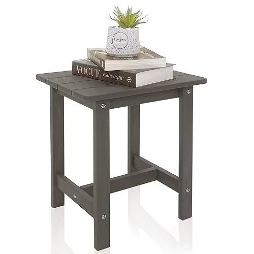 Outdoor Side Table, Weather Resistant Double Small Adirondack Side Table,