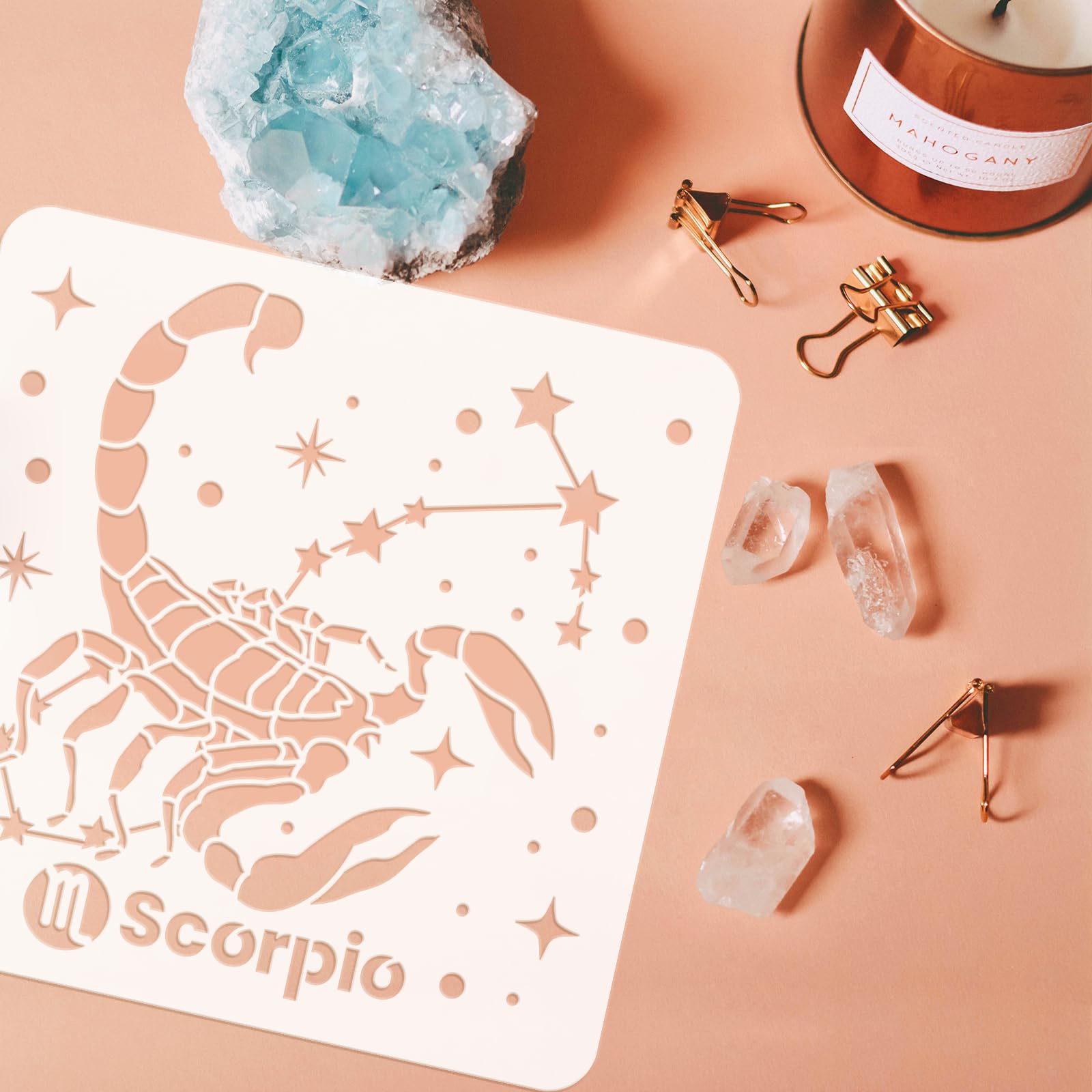 FINGERINSPIRE 12 plantillas de constelación de 30 x 30 cm, reutilizables, símbolos del zodiaco, plantilla de pintura, manualidades, decoración astrológica, plantilla para pintar sobre madera pared