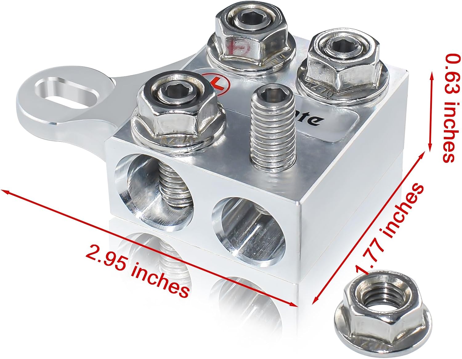Vgate 8-Way Battery Terminal Connectors for Lithium or AGM Lead-Acid Battery with Bolt Down Ends or Threaded Studs, M6 or 1/4”-20