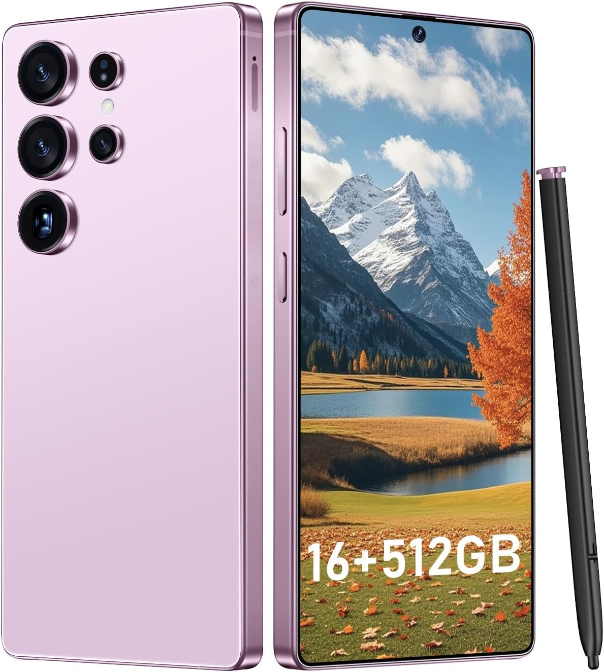 I25 Ultra: Powerhouse 16GB/512GB, 2-Day 7000mAh Battery, Huge 6.99" Android 14 Phone w/Built-in Stylus - Your All-in-One Device The Superior Choice (Pink)