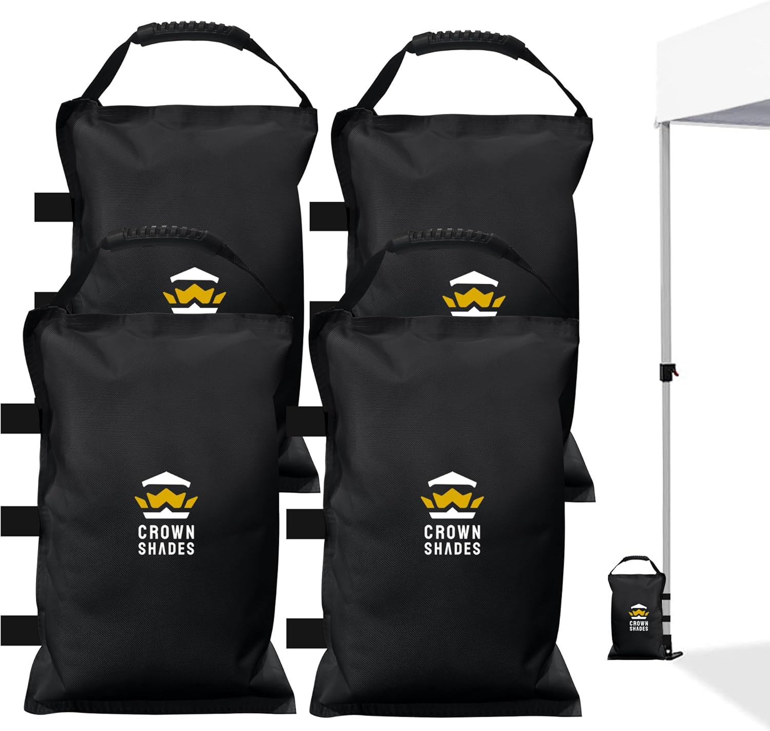 CROWN SHADES Sand Baggage for Cover Legs (112 LBS) Sandbags for Weight – Sandbags for Cover Tent, Cover Tent Weights, Pop Up Tent Weights – Cover Weight Baggage, Black