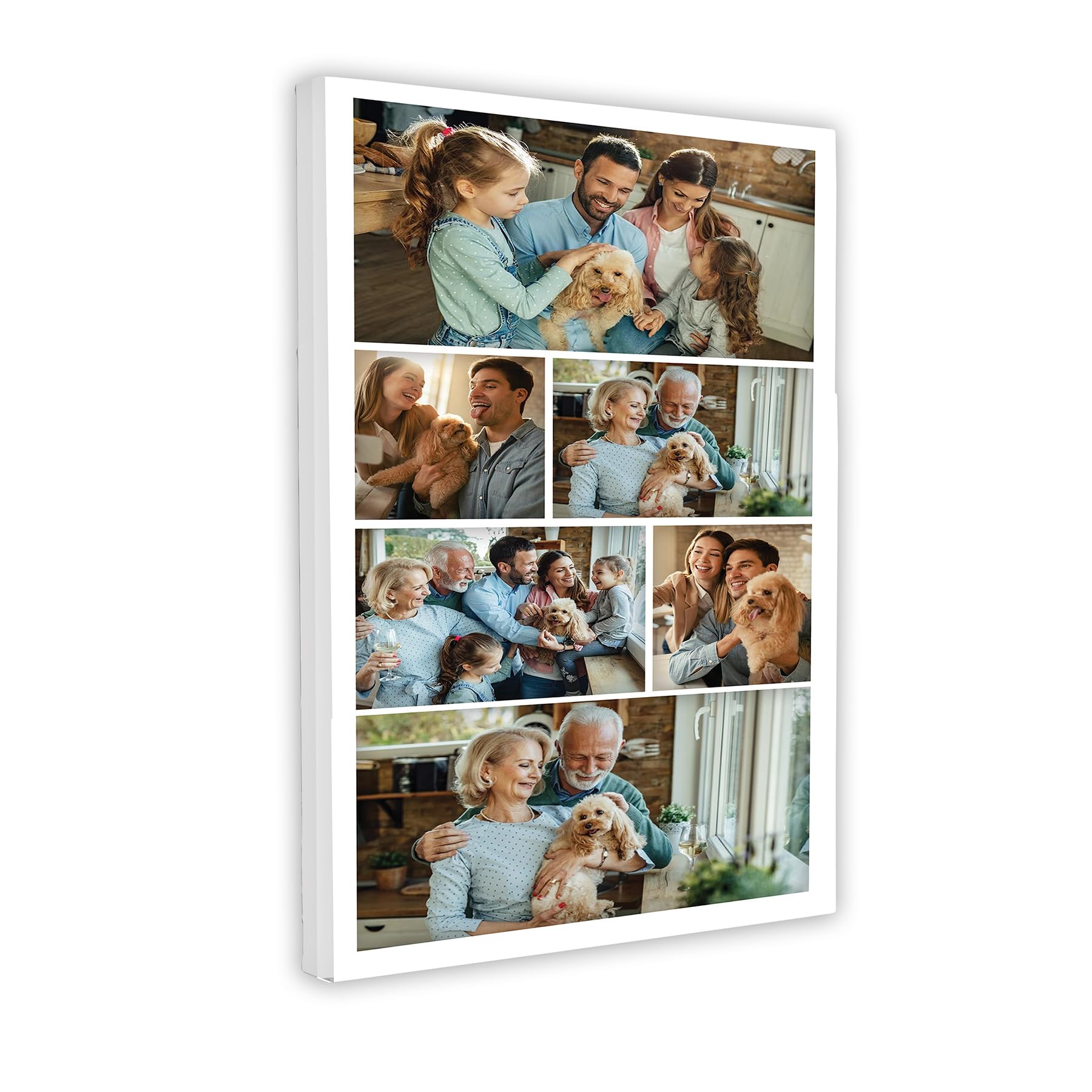 MAX SOLUTIONS Customised Collage Canvas Wall Art Home Decor Personalised Gifts Multi Photo Custom Print Family Portrait Anniversary Keepsake (8''x16'', Design 2) โ image 1