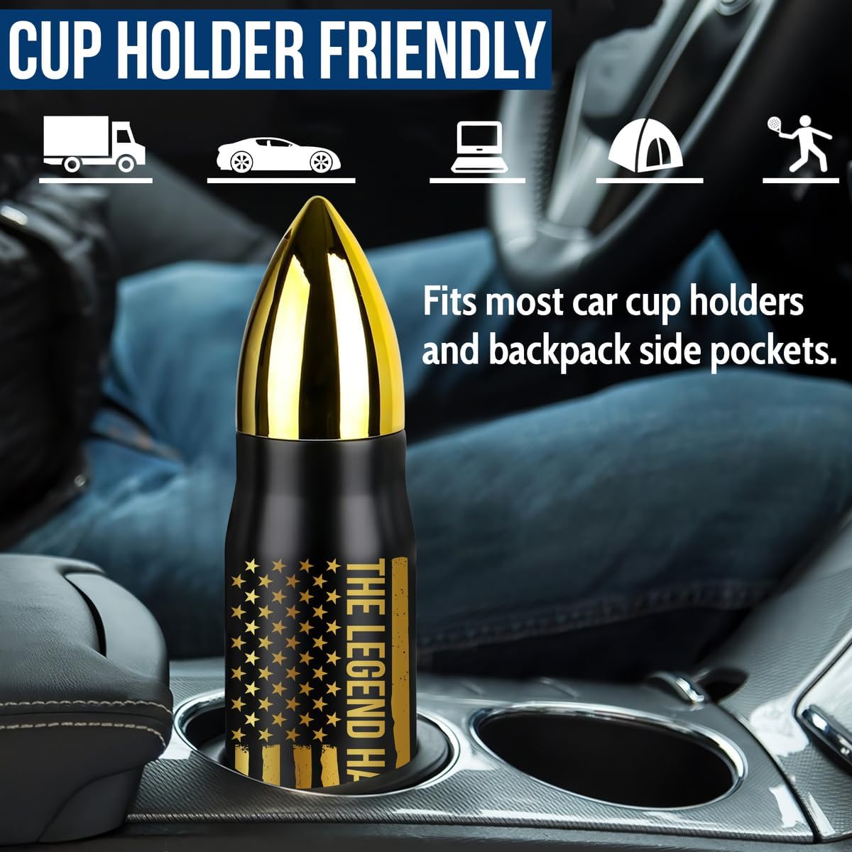 Retirement Gifts for Men, Christmas, Birthday Gift Ideas, The Legend Has Retired Tumbler, 17oz Insulated Tumbler with Patriotic American Flag Design - Funny Retirement Gift for Dad, Grandpa - Image 6