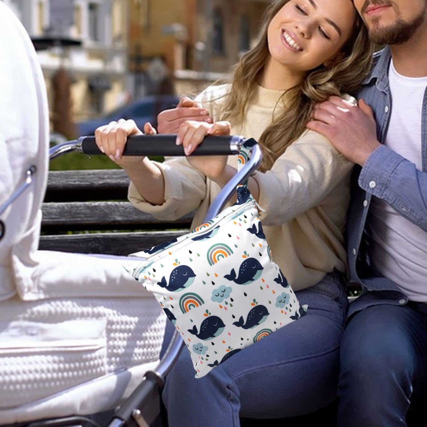 2 Pieces of Baby Product Storage Bags, Cartoon Print Storage Bags, Cute Graffiti Storage Bags, Portable Storage Bags - Image 4