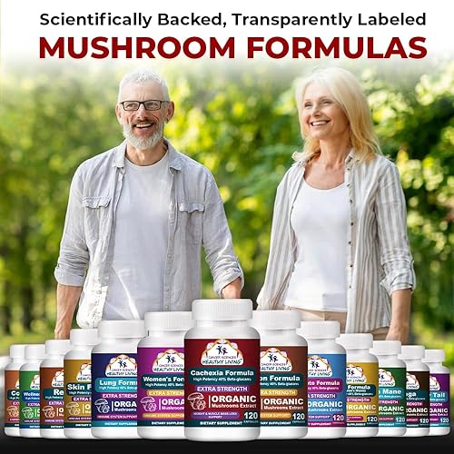 Miniatura 8 de CANCER SCIENCES HEALTHY LIVING Fórmula de caquexia, suplemento de extracto de hongos orgánicos, extra fuerza 1,500 mg, beta-glucanos de alta