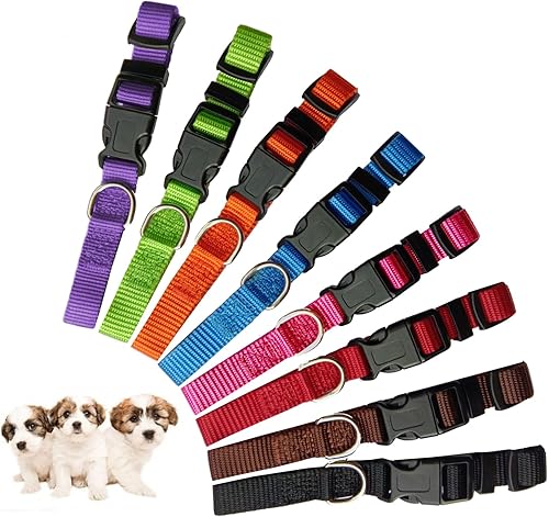 PARTNER - Collares de identificación para cachorros, nailon súper suave, ajustable, para mascotas recién nacidas, con gráficos de mantenimiento de