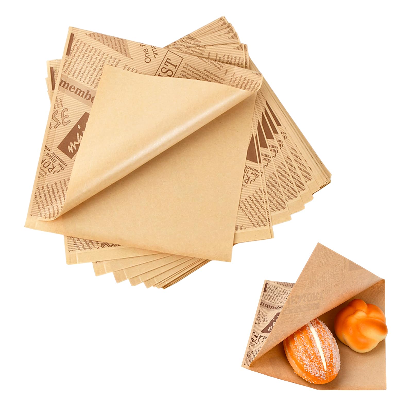 HONYAO Airfryer Bakpapier 18x18 cm, 100 stuks Wegwerp Bakpapier voor