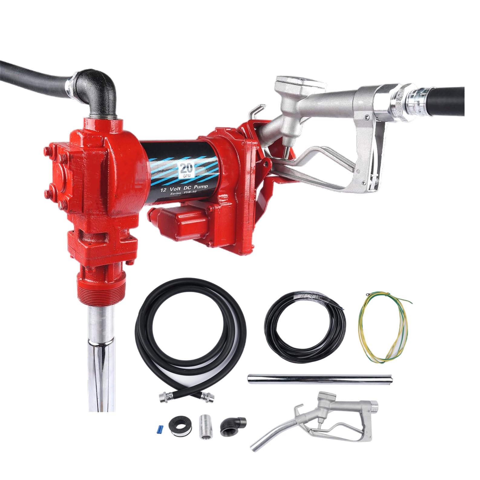 Amazon.com: Weonefit 20GPM 12V High-Flow Red Fuel Transfer Pump
