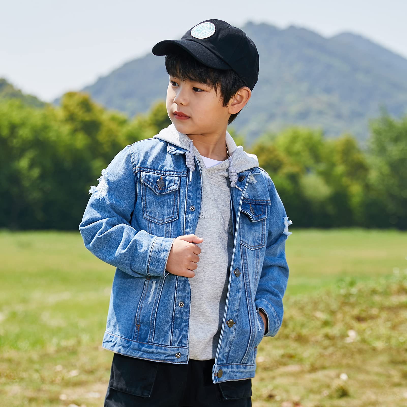 Cazadora Vaquera Niño Abrigo Niñas Cómodo Moda Ropa Informal Primavera Otoño para Edad 2-15 Años