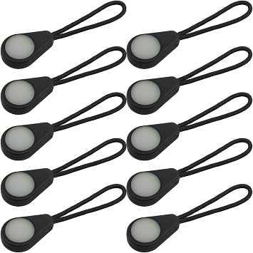 ITROLLE Luminous Zipper Extension 10PCS Glow in The Dark AntiLost Puller Heads Tags for Backpacks, Jackets, Luggage, Purses, Handbags