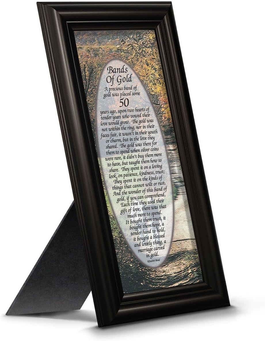 Crossroads Home Décor 50th Anniversary Picture Frame, Golden Anniversary 50 Year Gifts, 50th Anniversary Present for Couples, 5020W