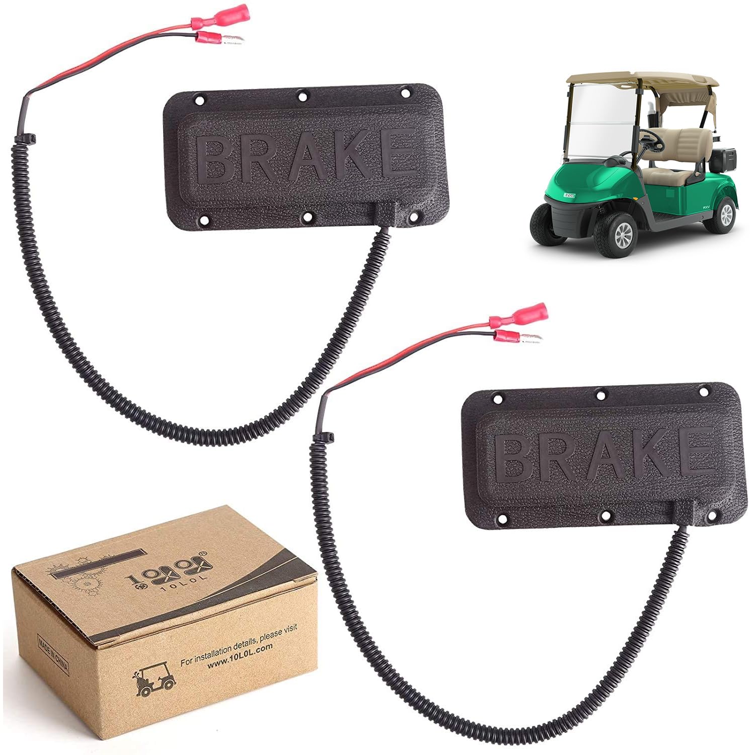 10L0L Universal Golf Cart Brake Light Switch/Brake Pad Switch for Club CAR EZGO and Yamaha Models (2 Packs)