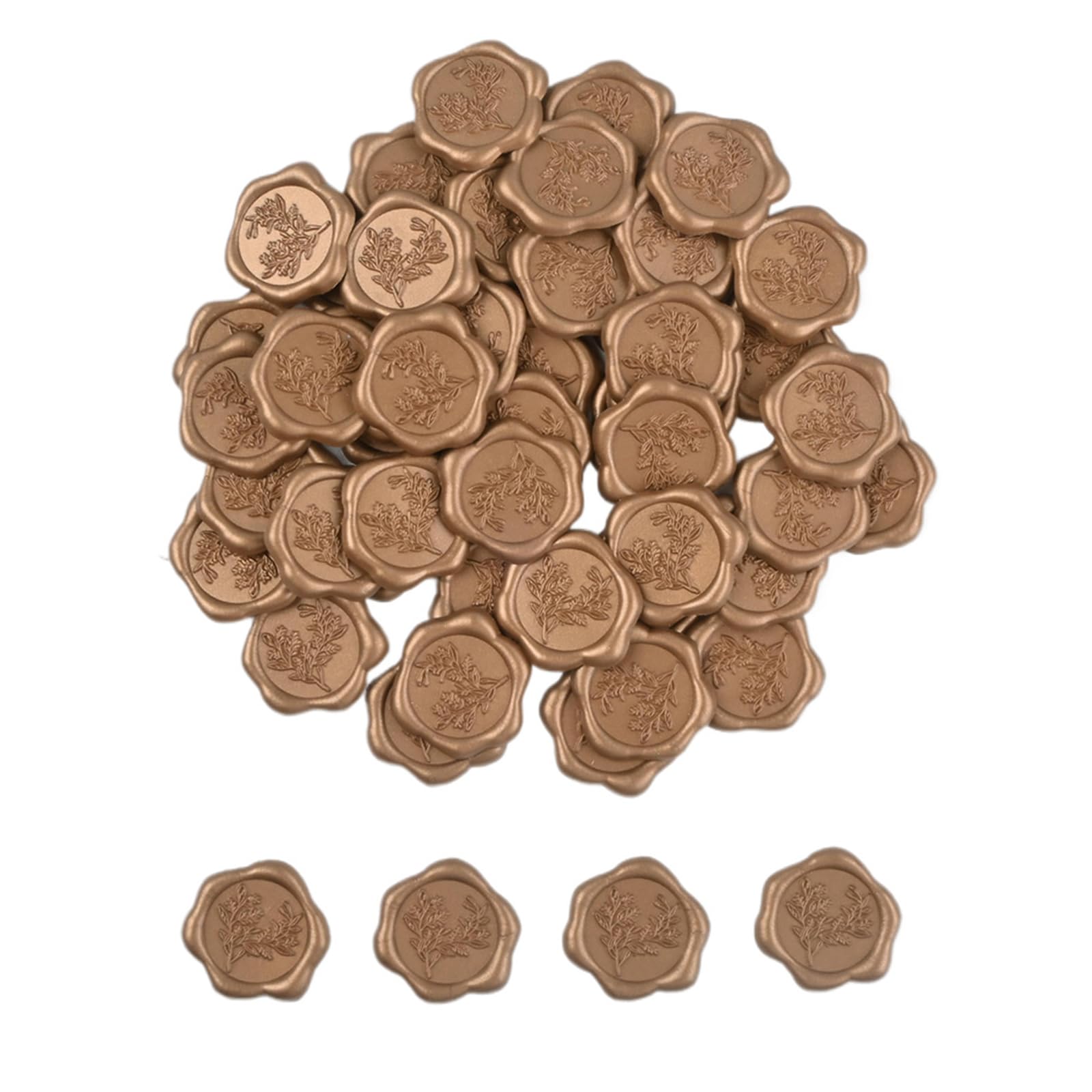 Kemay 50Pcs 1.2inch Self-Adhesive Gold Envelope Seal Stickers