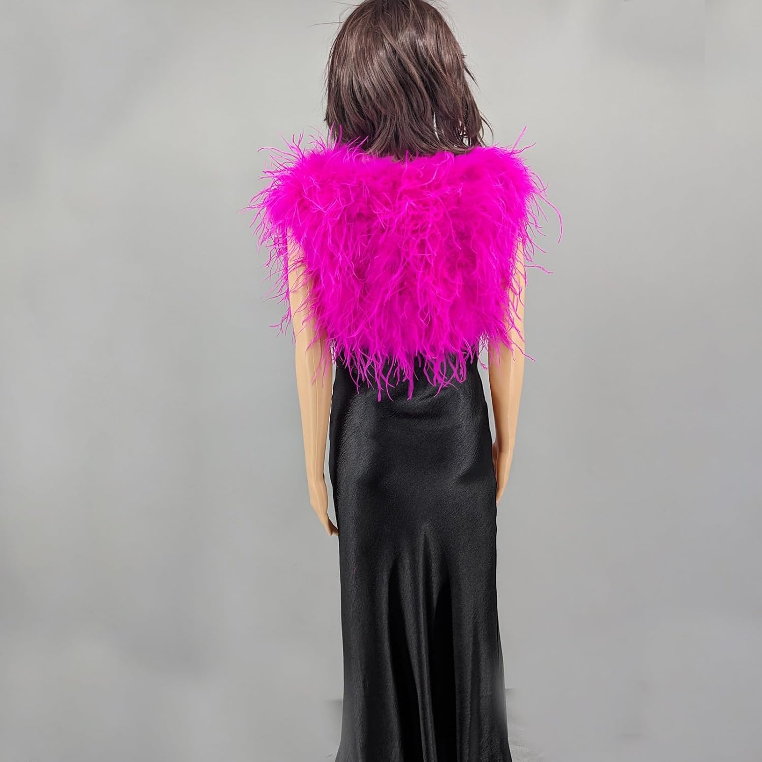 Women Ostrich Fur Feather Small Vest Bolero for Wedding for Party Bride Furry White Color Blush Fluffy Luxurious Romantic