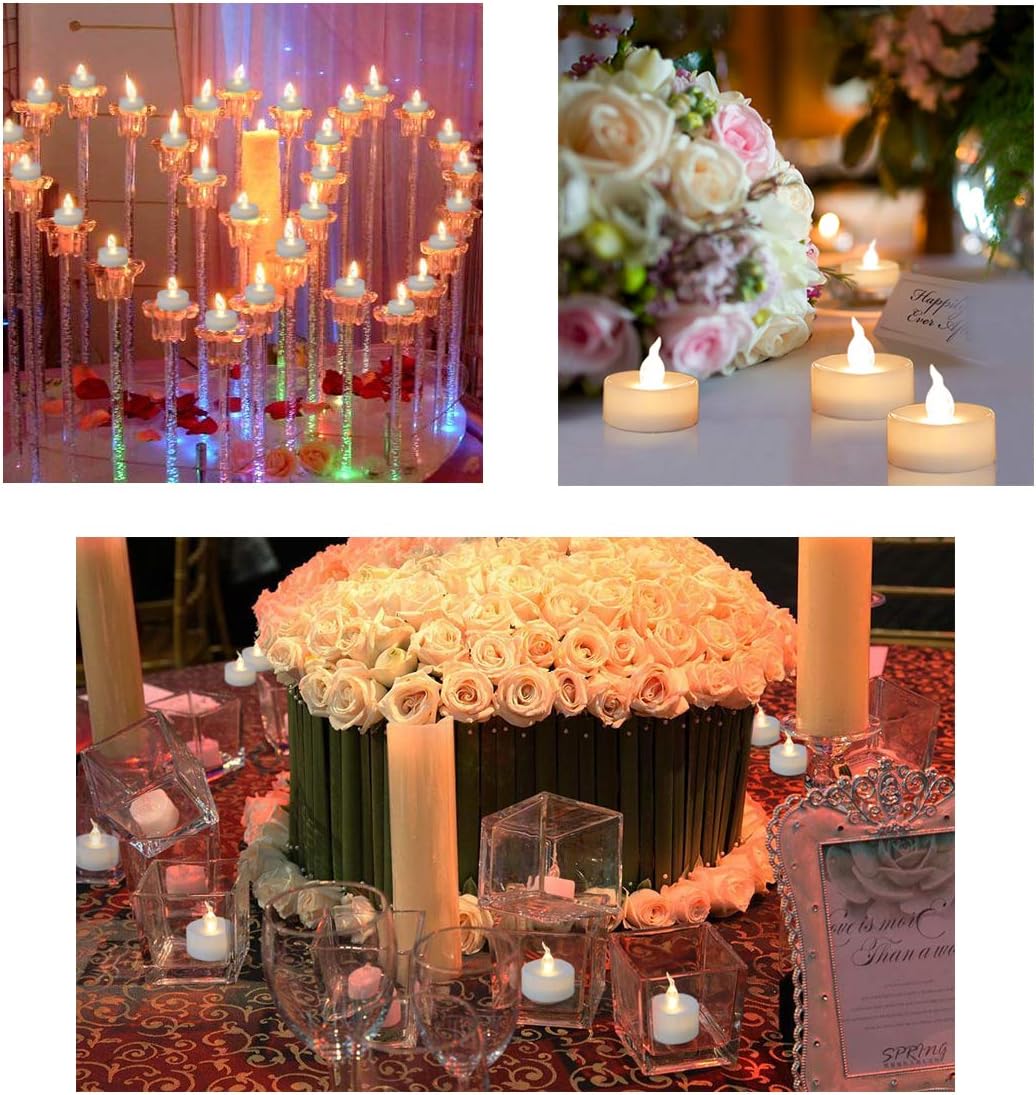 Cozeyat 12pcs Led Tea Lights with Timer Function(6Hrs On 18Hrs Off) Mini Flameless Candles Warm White Flickering Battery Operated Tealights for Christmas Wedding Halloween Party Home Decoration