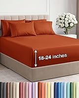 Vista 9 de Juego de sábanas de tamaño California king, transpirables, refrescantes, con esquinas extraprofundas de 18-24 pulgadas, de ajuste fácil