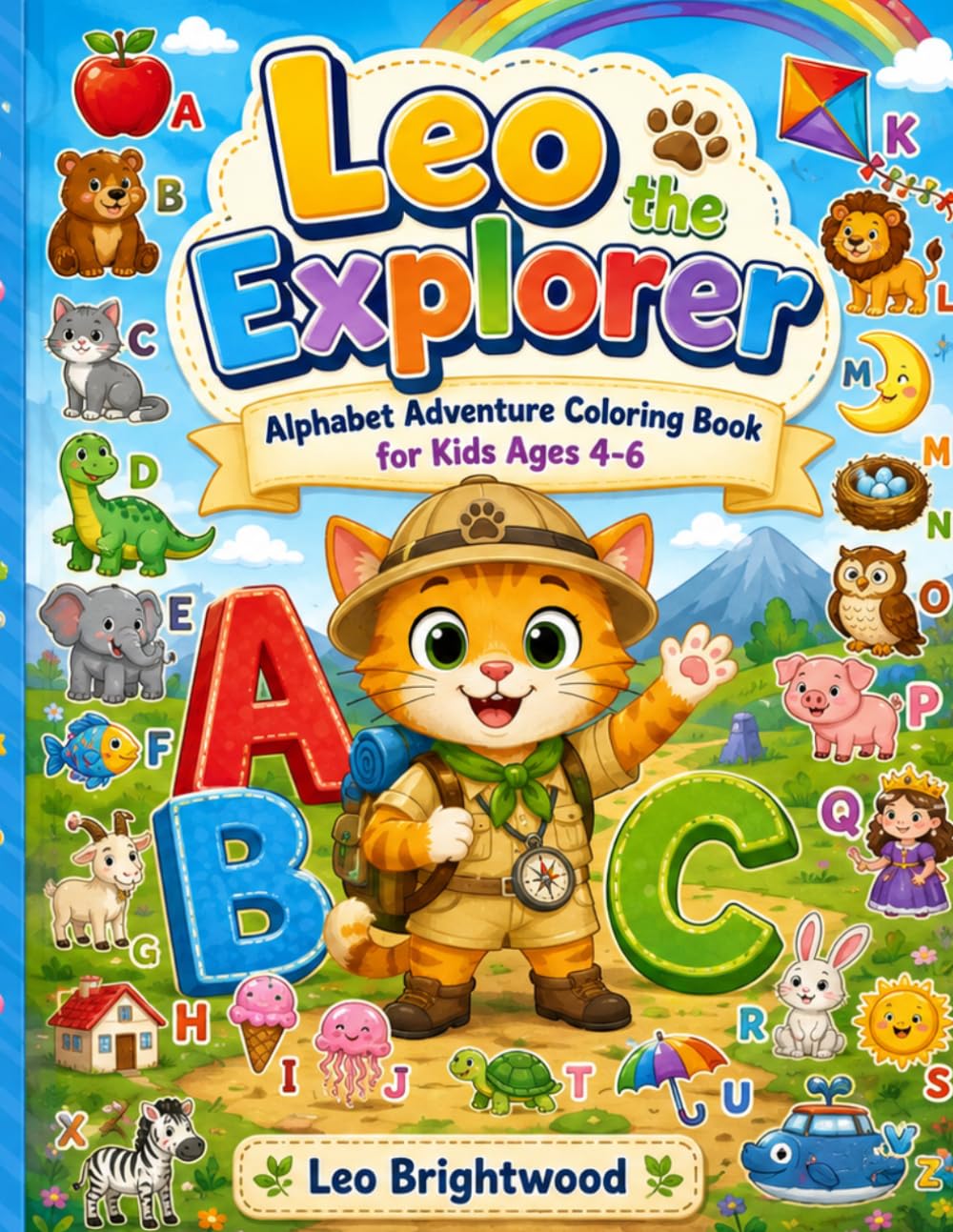 Leo the Explorer: Alphabet Adventure Coloring Book for Kids Ages 4-6