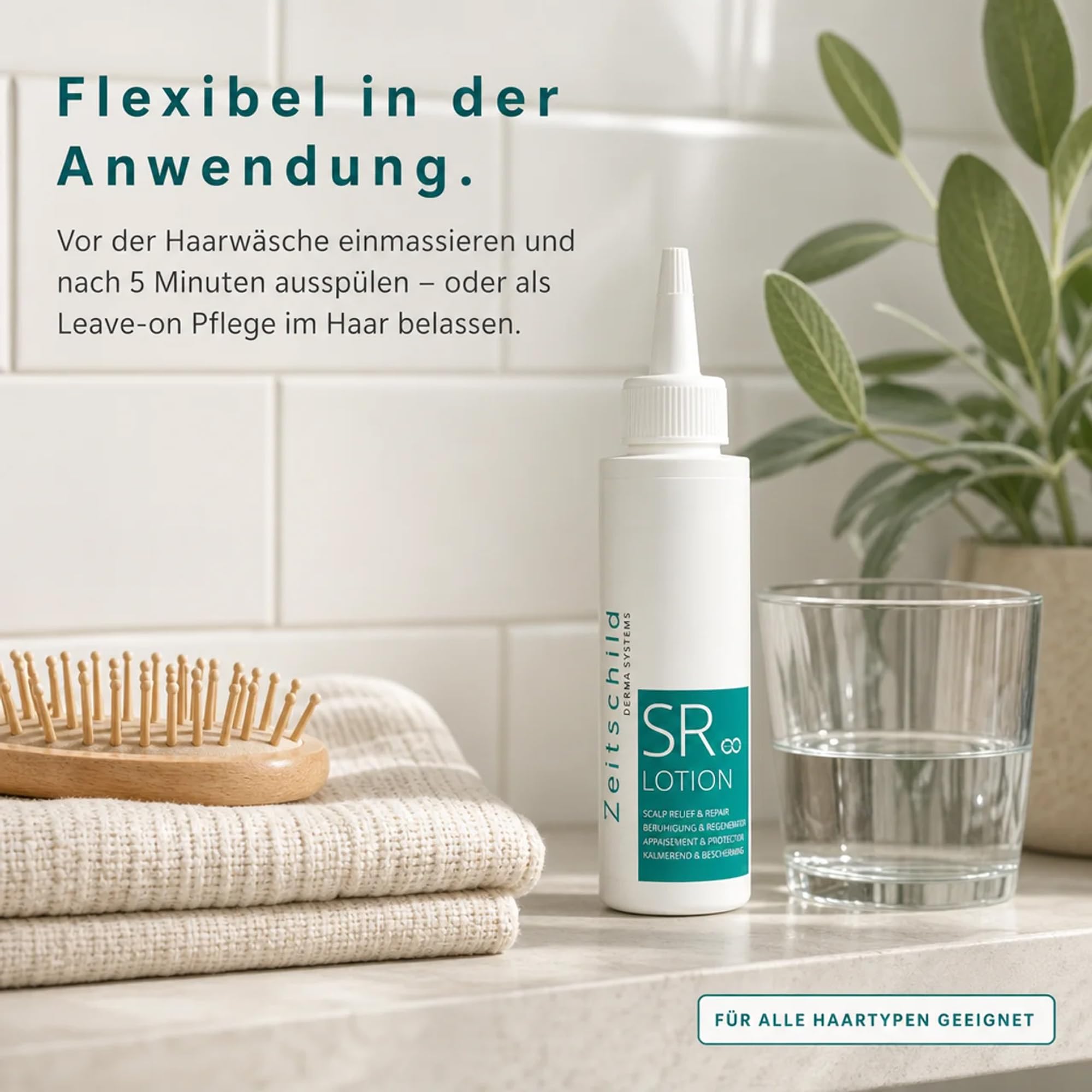 SR Lotion Kopfhautpflege 90 ml - Beruhigende Lotion gegen Juckreiz, Schuppen & gereizte Kopfhaut I mit Niacinamid & OLT-Technologie I parfumfrei, leicht, Made in Germany
