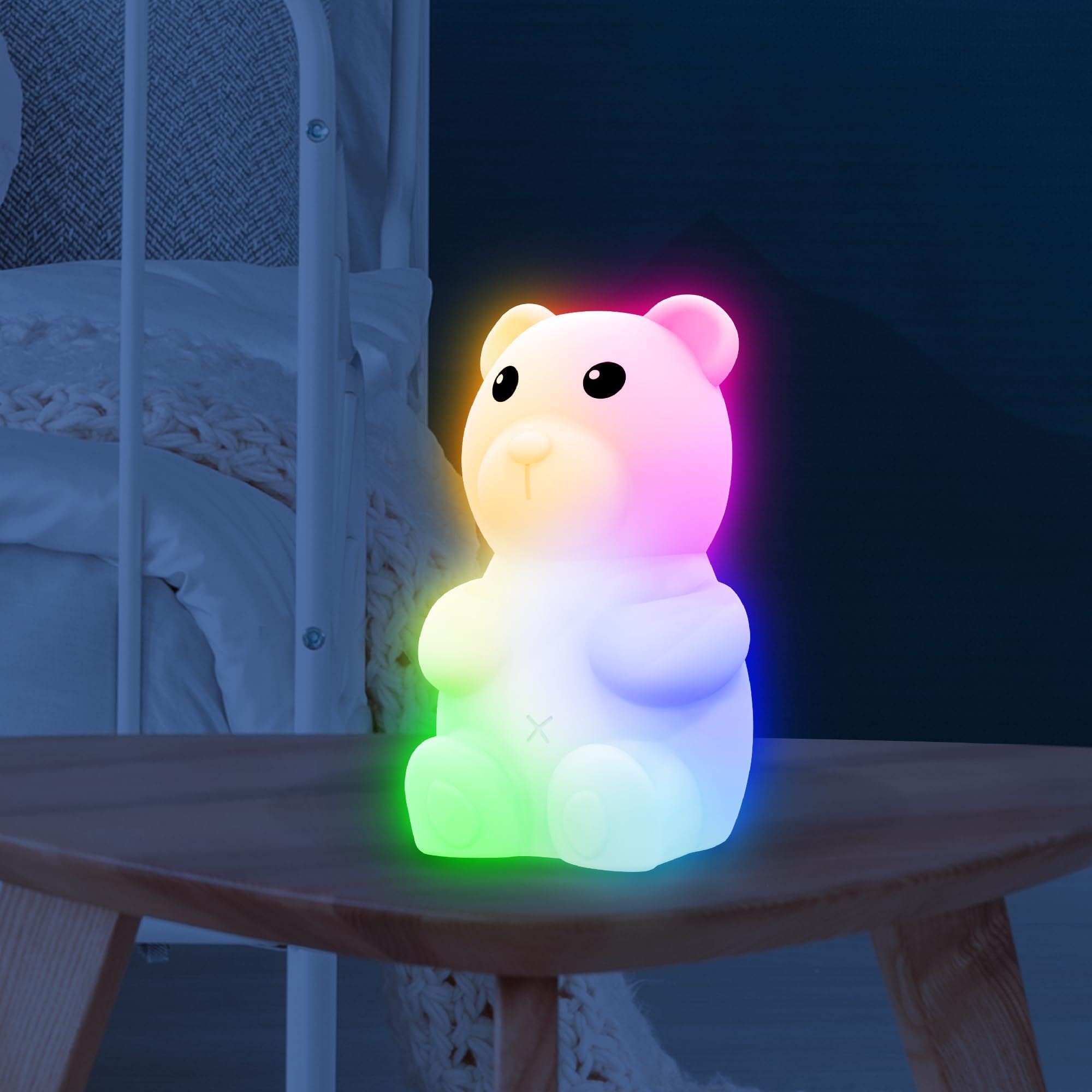 Color Changing Squishy Bear Light, for Children Adults, Unisex Animal Night-Light Friend with 8 Brilliant Color Options to Beautify Your New pet, Gift for Any Occasion, Ultrasoft, Stress Relief,