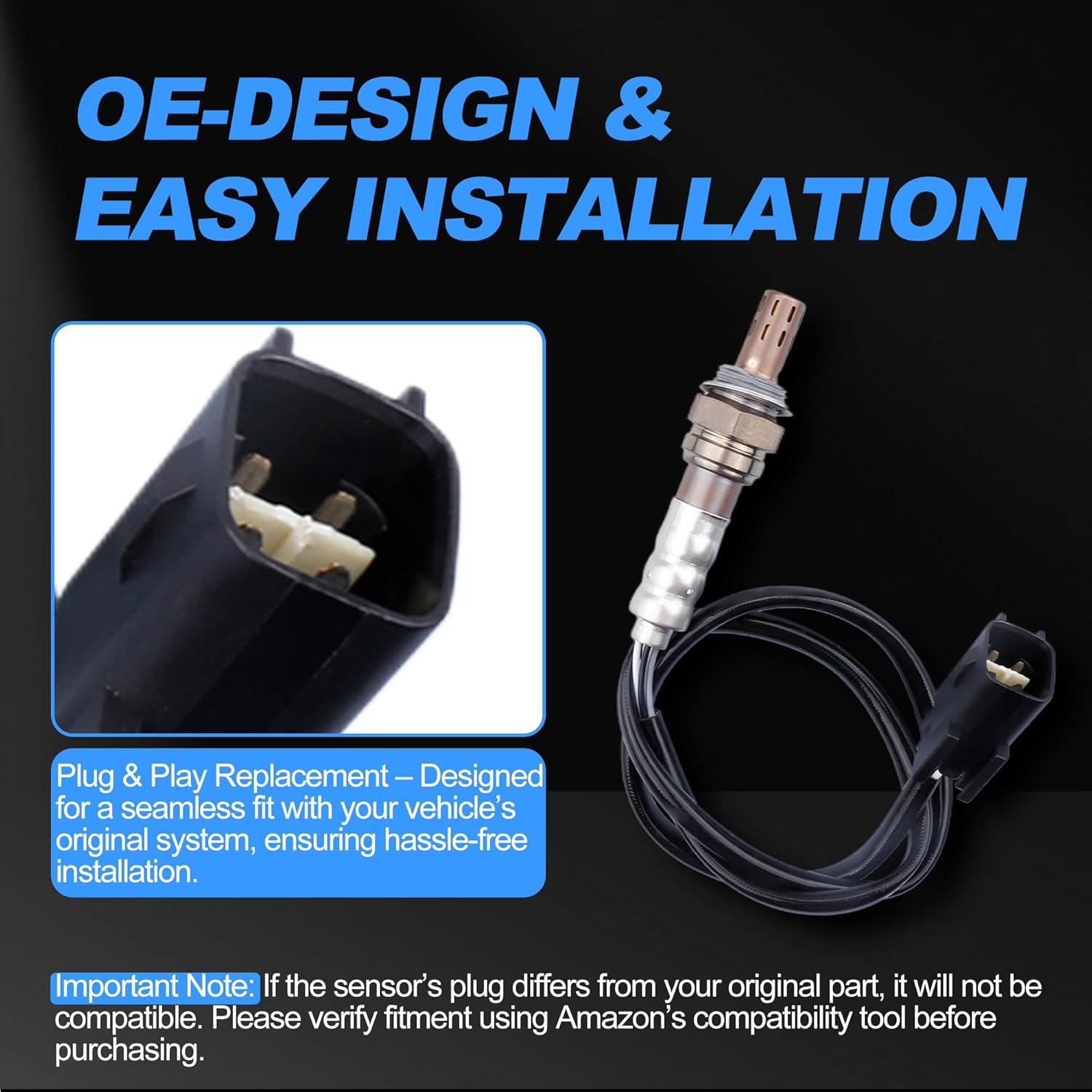 2345029+2344238 Oxygen Sensor Up & Downstream O2 Sensor Compatible with Hyundai 2009-2015 Sonata, 2010-16 Tucson Santa Fe, 2010-14 Genesis Coupe, for KIA Forte/5 Optima Sorento Sportage