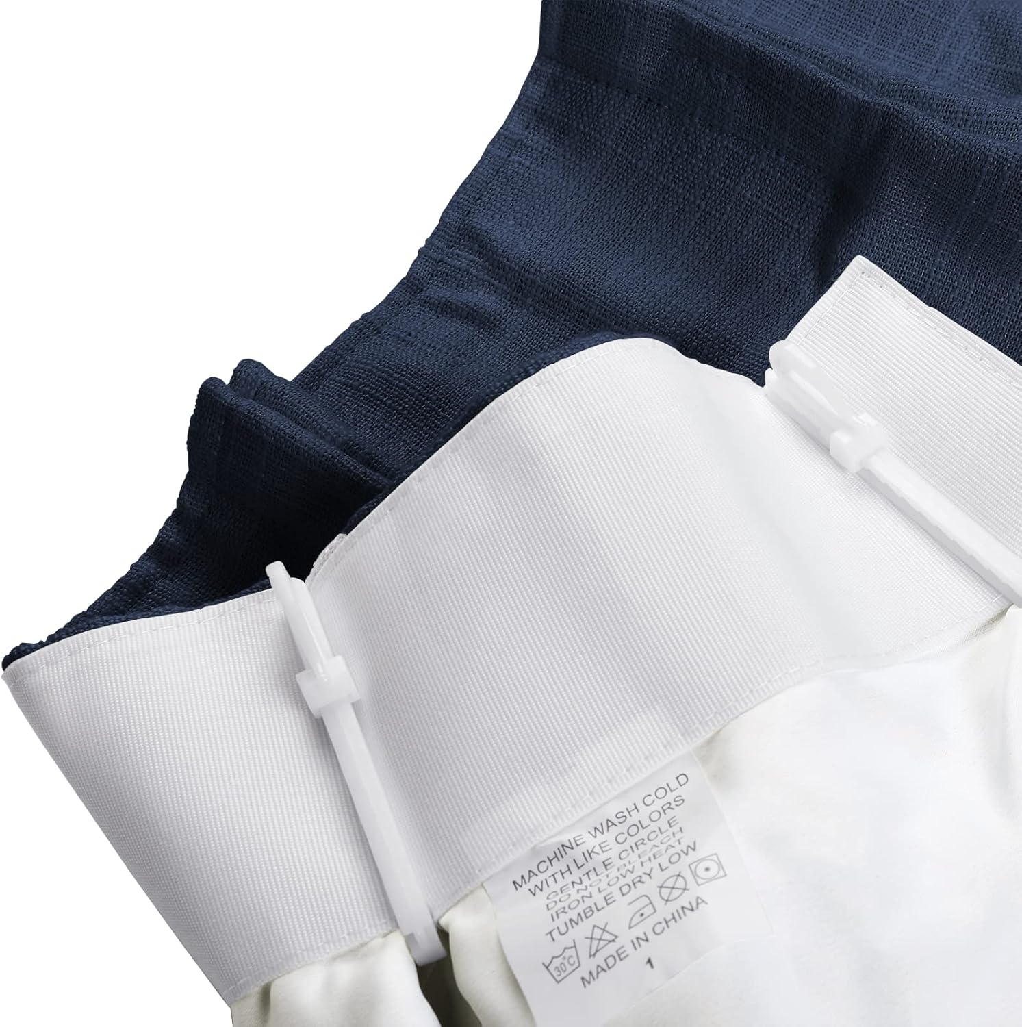 TWOPAGES Linen Textured Pinch Pleat Curtain for Living Room, Room Darkening Window Curtain Panel for Bedroom, Privacy Drape with Double Layer (52 x 84 Inches, 1 Panel, Deep Blue)