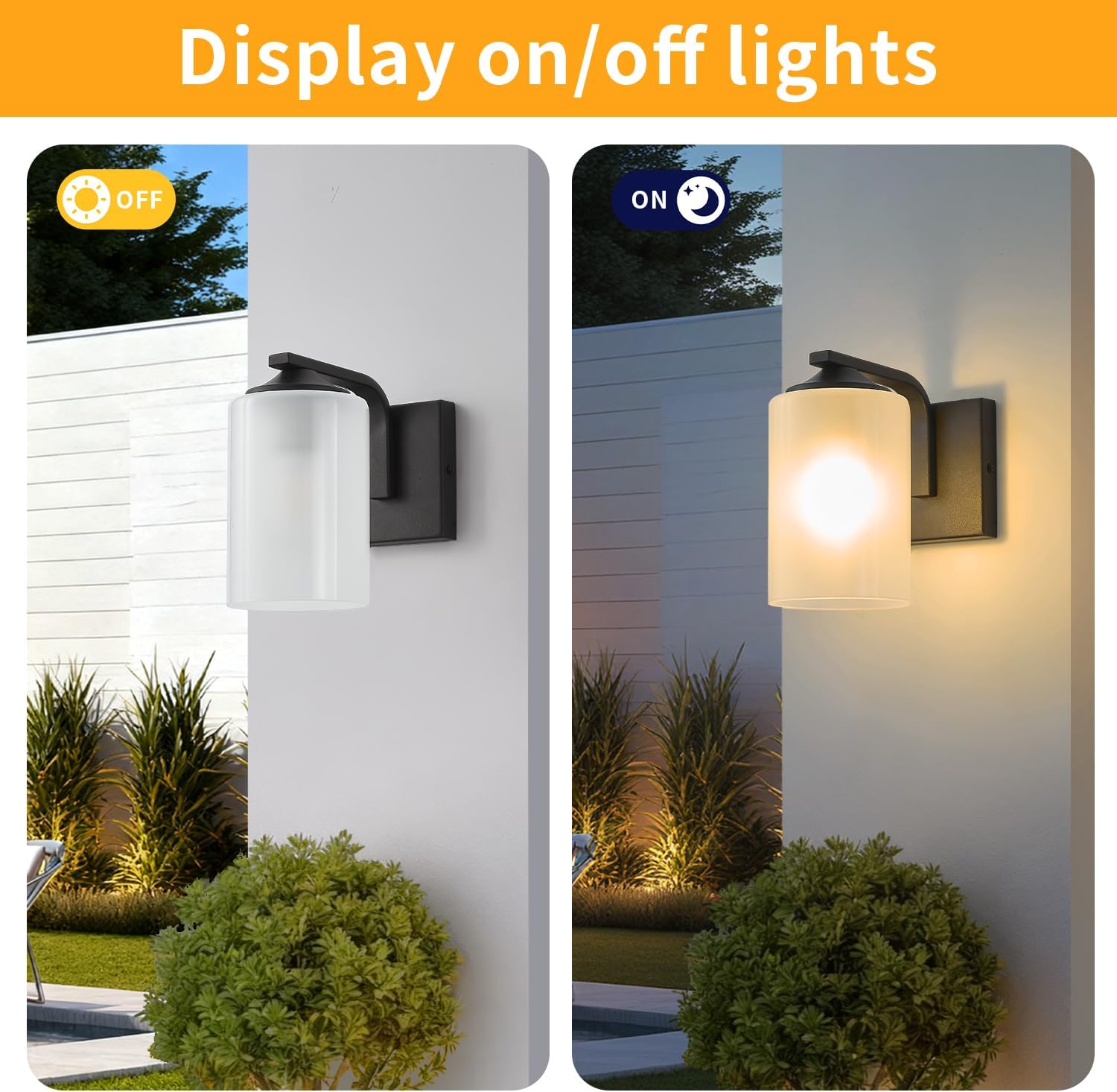 Farmhouse Matte Black Wall Mount Light Fixtures with Milk White Glass Shade,Modern Wall Sconces for Bedroom and Livingroom,Outdoor Wall Lamps for Porch,Hallway,Entryway and Garage,E26,2 Pack