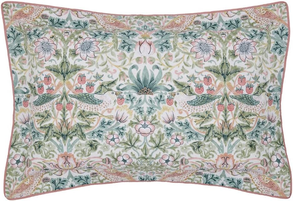 Morris & Co Strawberry Thief Cochineal Pink Bedding Range (Oxford