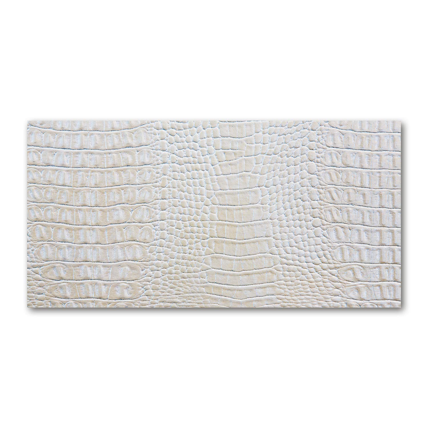Mural art en verre acrylique beige 100x50 cm au design effet peau de crocodile