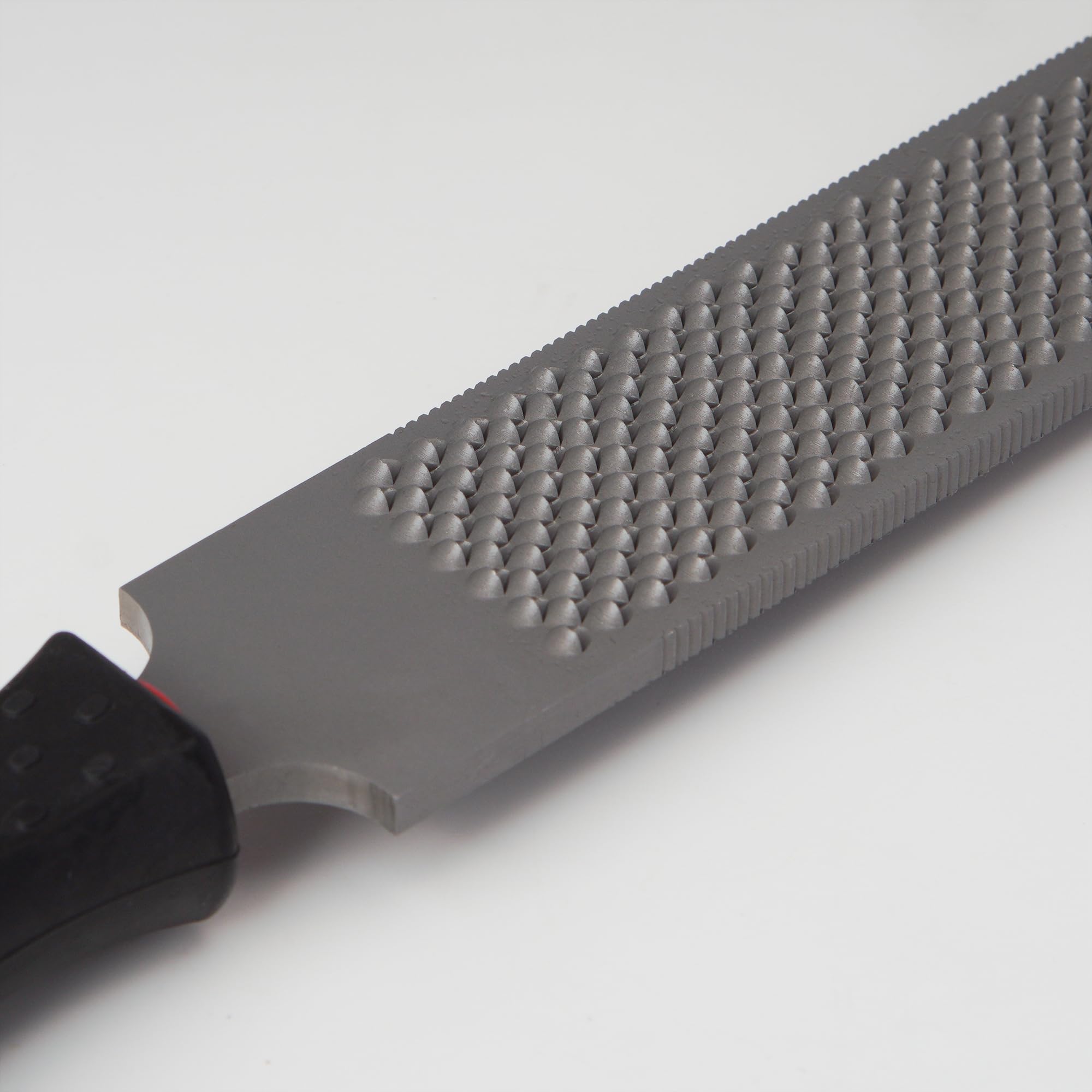 Hufraspel Doppelseitiges 350mm aus Kohlenstoffstahl mit Gummigriff, Runder Kopf Hufschmied Hufraspelwerkzeug, Pferdehuffeile Hufpflege für Pferde, Ziegen, Kühe, Tierhufe (Grau, 350mm)