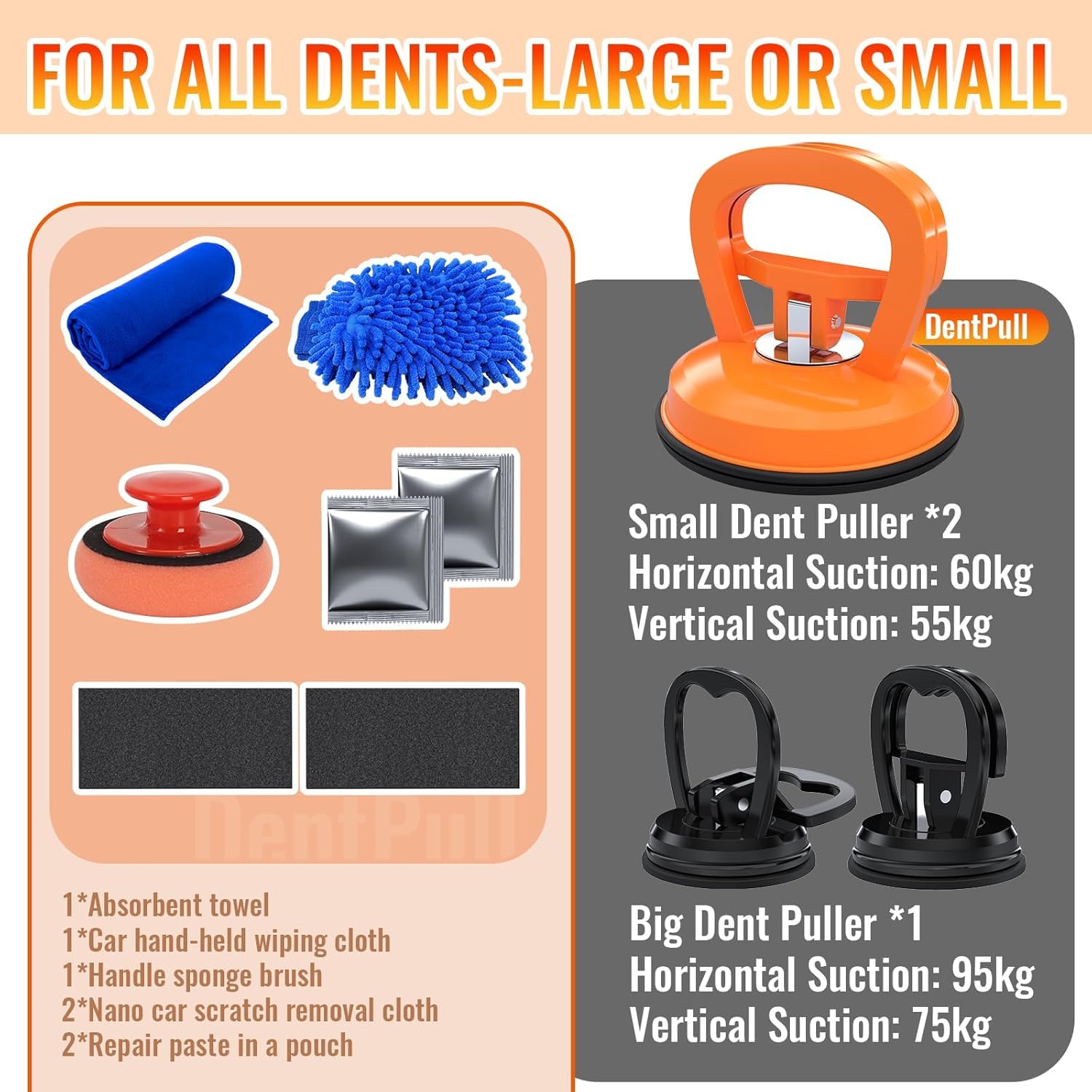 3PCS Dent Puller – Multi-Use Car Dent Puller Tool Kit, 10-in-1 Suction Cup Dent Remover for Vehicle Repair, Glass, Screens, Tile & Object Lifting - Image 6