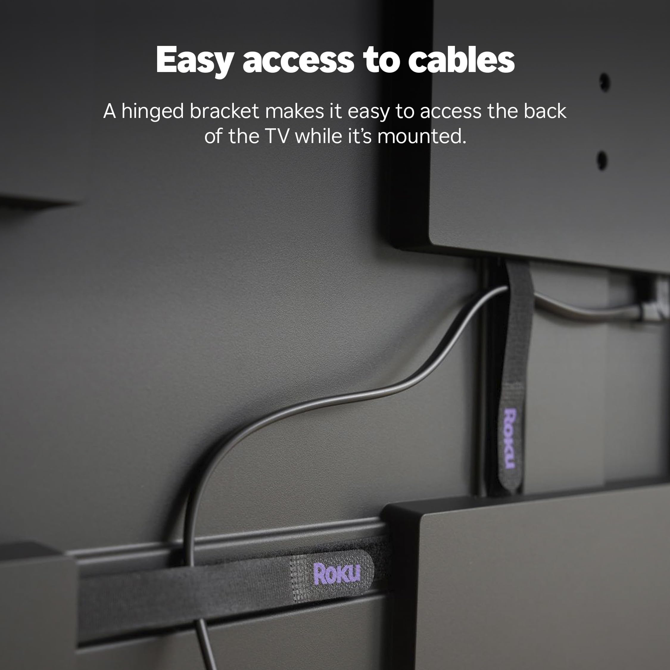 Roku Kit de Montaje en Pared para TV Pro Series de 75 Pulgadas, Ultrafino con diseño Minimalista y Plano, Soporte para TV con bisagras y Soporte para un fácil Acceso a los Cables