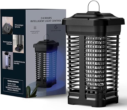 Miniatura 5 de Bug Zapper, 4300 V 20 W AoliGer eléctrico para interiores y exteriores, matamosquitos, trampa para mosquitos, matamoscas con sensor de luz,