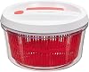 CatCora Quickspin One-Handed Salad Spinner, Accelerated Pump-Action With Built-In Break For Perfectly Dried Salad Greens, Ergonomic Single-Hand Design