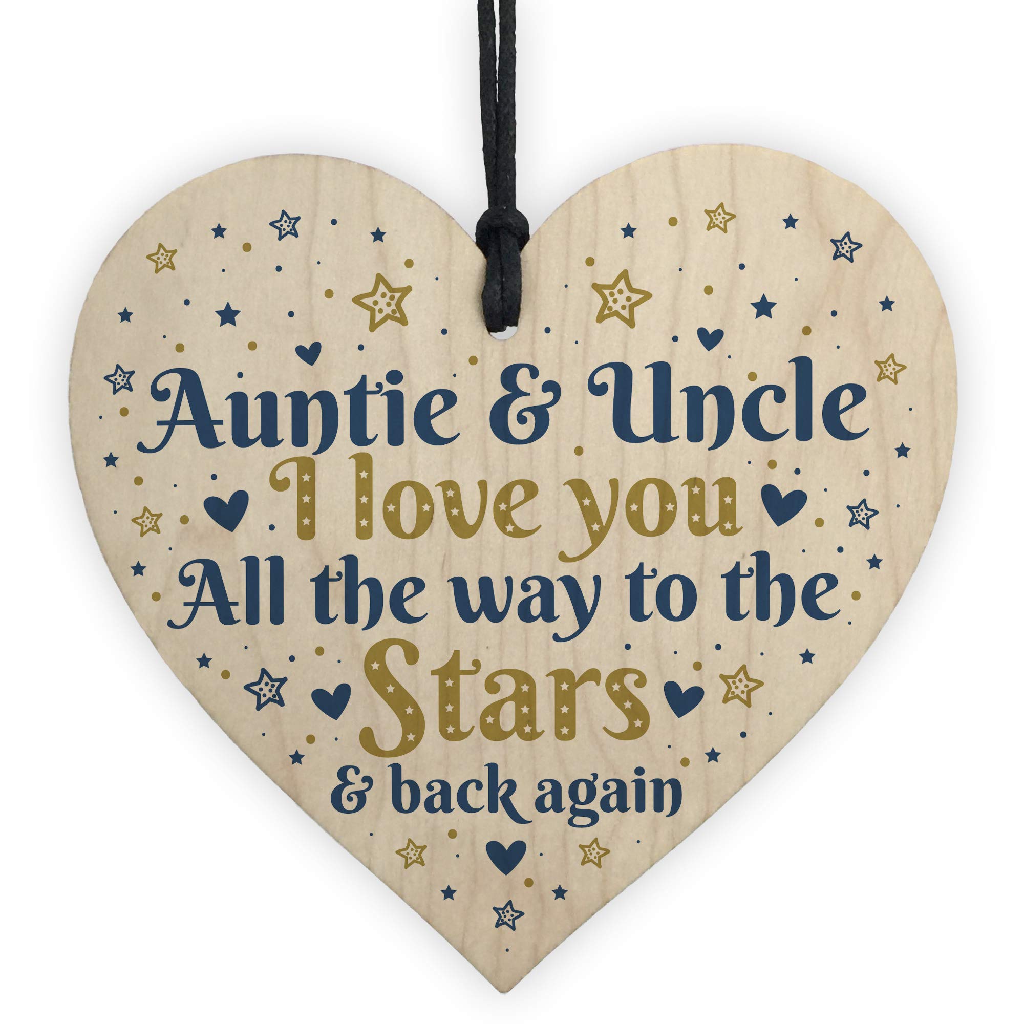 Red Ocean Handmade Gifts For Auntie And Uncle Sign Wooden Heart Thank You Gift From Niece Nephew