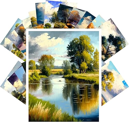 PIXILUV Postales vintage (24 piezas de 4 x 6 pulgadas cada una) increíbles paisajes de montañas y huesos frescos, postales vintage, tarjetas de