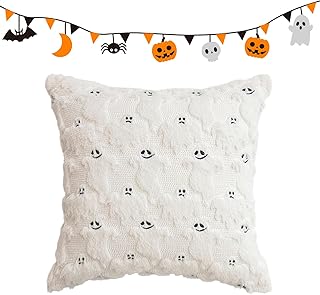 Halloween Kissenbezüge - 46x46 cm Halloween Deko Kissenhüllen,Motiv Kissenhülle Wohnaccessoire für Kinderzimmer Wohnzimmer Feiertage