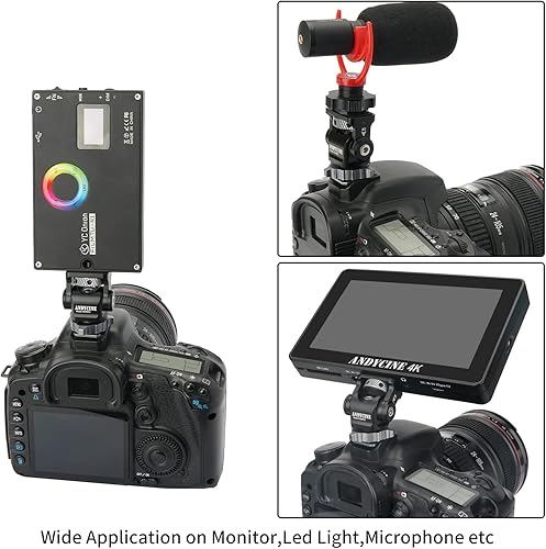 Miniatura 3 de ANDYCINE Soporte para monitor giratorio de 360 de inclinación de 180 para monitor de cámara compatible con monitores Atomos, Feelworld, ANDYCINE