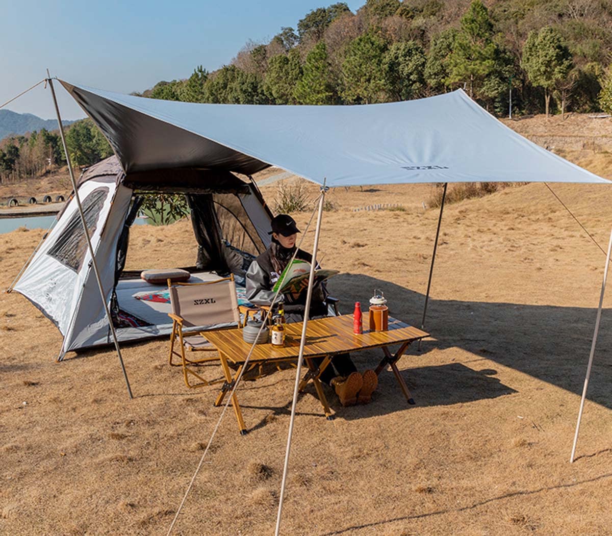 WLDOCA 3-5 People Automatic Blackout Tent Family Tent, Outdoor Beach Hiking Camping Tent Glamping Tent