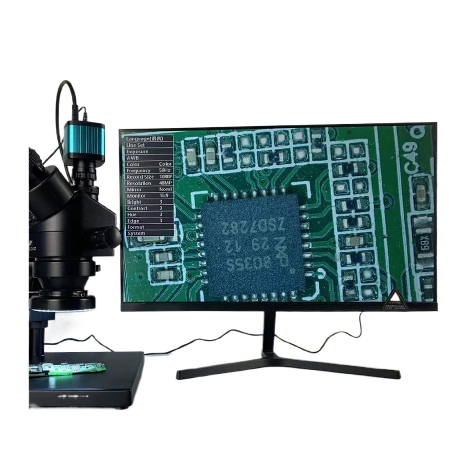 Laboratorium naprawcze do lutowania PCB przemysłowe 3,5-90X Symul-ogniskowy trójokularowy mikroskop stereo 4K 48MP 55MP USB cyfrowa kamera VGA HDMI (2K, 38 mp)