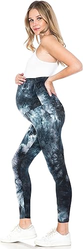 Miniatura 8 de Leggings Depot Women's Tie Dye Printed Maternity Tights Pregnancy Over The Belly Yoga Leggings