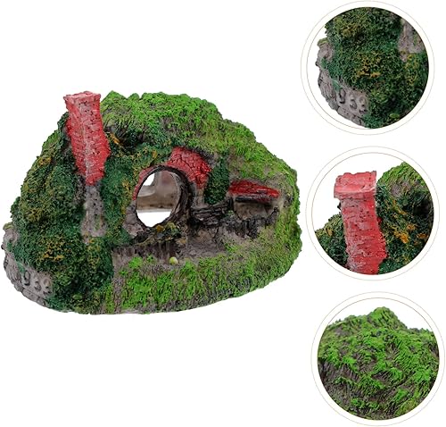 Miniatura 6 de balacoo Decoración de acuario Hobbit House Resina Betta Escondite Cueva Rockery Accesorios de paisajismo Decoración Hobbit Decoración de pecera