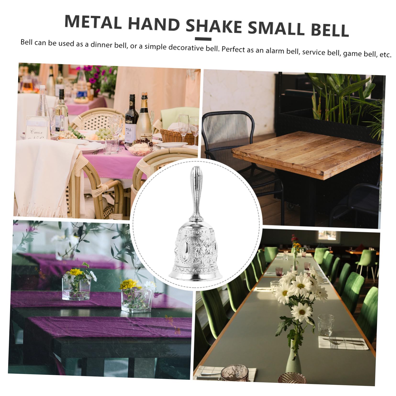 ARTIBETTER 4 Piezas Campana de Mano de Metal Campana de Servicio Clases y Recepciones