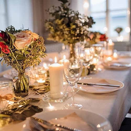 Miniatura 5 de MTLEE Juego de 36 velas de pilar a granel de 3 velas de pilar de cera de larga combustión de 2 x 3, 6, 8 pulgadas, sin goteo, sin perfume, sin humo,