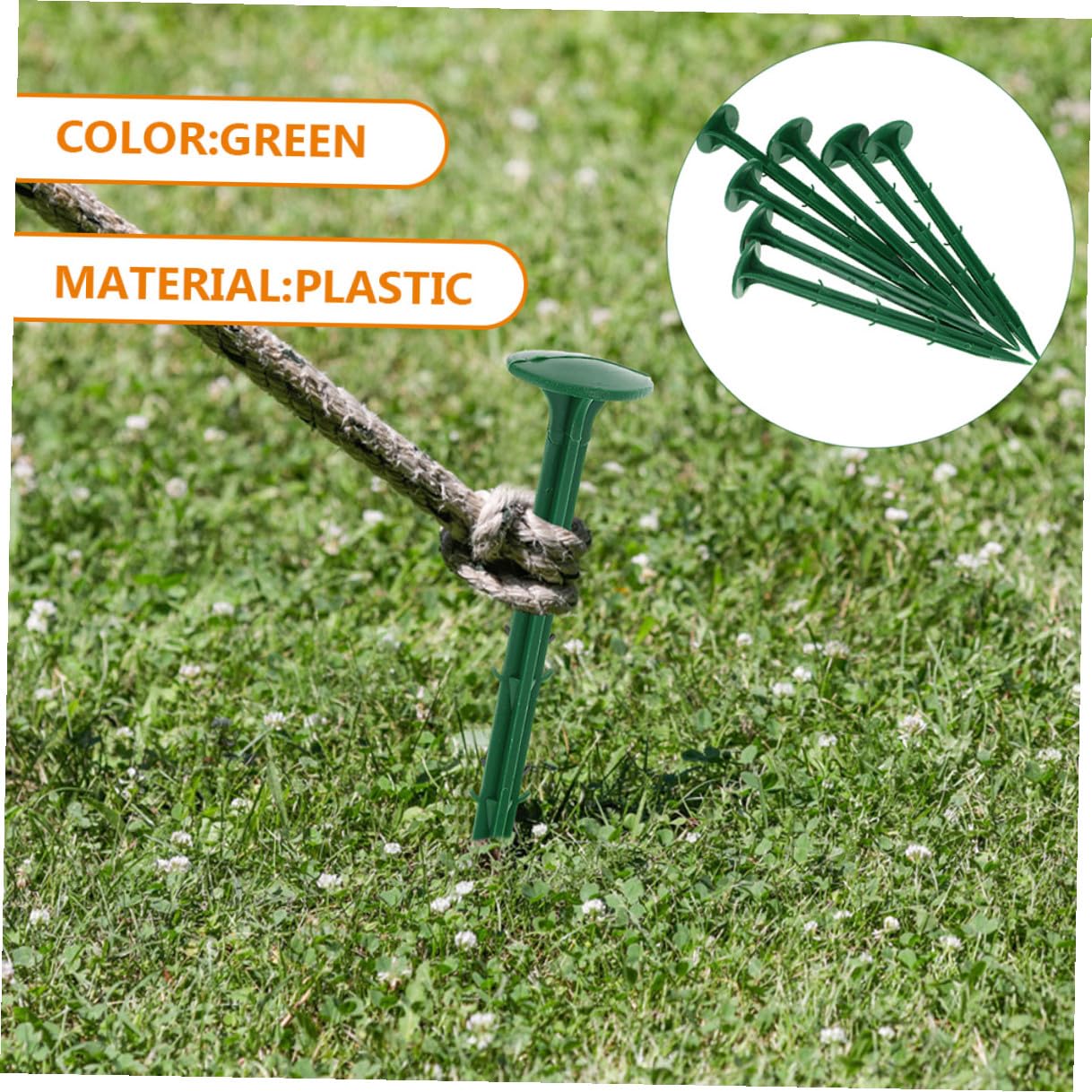 Yardenfun Picchetti da Giardino per Fissaggio Telo da Pacciamatura e Tappeto Giardino in Plastica Verde 150 per Uso Esterno Quotidiano e Giardinaggio