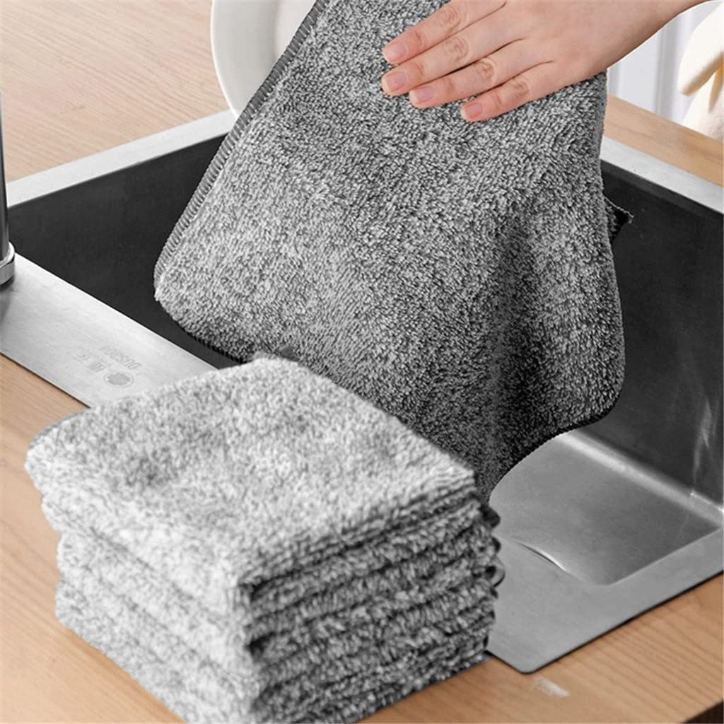 RWRAPS 5 uds. Toalla de Limpieza de Cocina, Trapos de Aceite antiadherentes absorbentes, paño para Lavar Platos, paño de Limpieza de Microfibra, paño de Cocina (Colores Mezclados, 30x30cm)