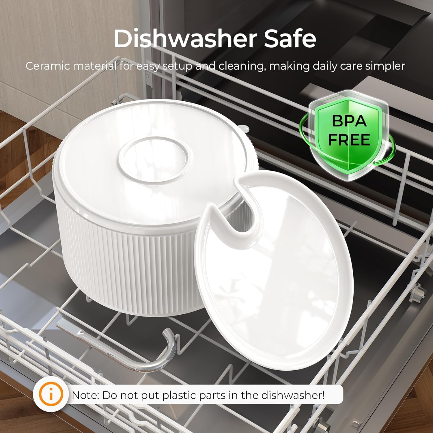 Voluas Ceramic Cat Water Fountain: 2.2L/74oz Cat Fountains for Drinking, Automatic Pet Water Dispenser with Ultra-Quiet Pump and Replacement Filter, Kitty Watering Supplies Indoor Easy Clean BPA-Free - image 5