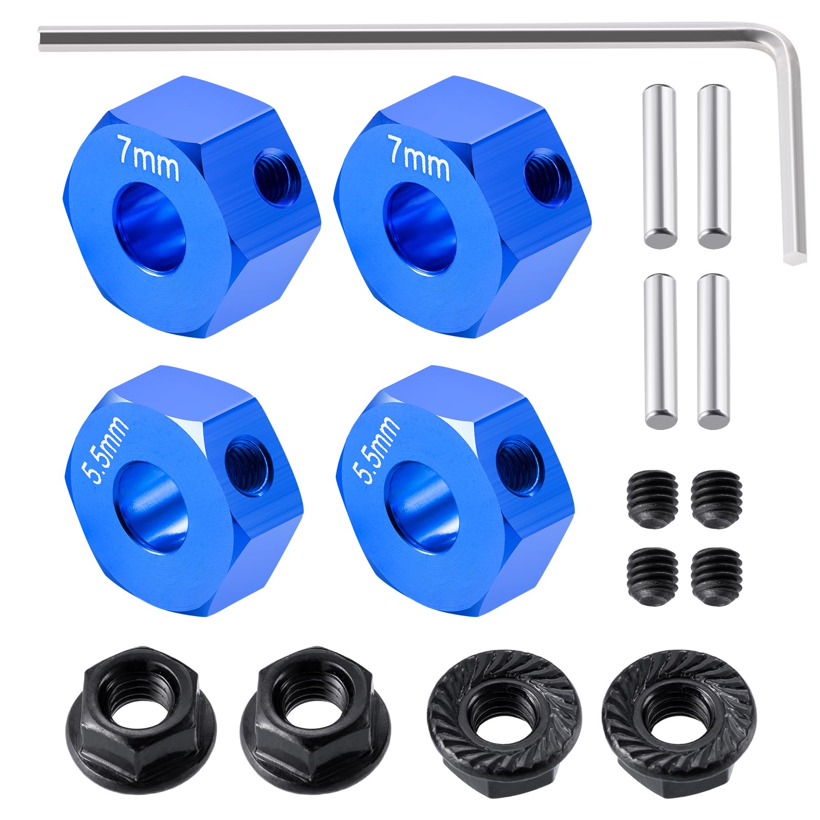WEFEINO Aluminum Wheel Hex Hubs Combiner 5.5mm & 7.0mm Thick for Tra-xxas 1/10 Slash 2WD RC Car Upgrade Parts
