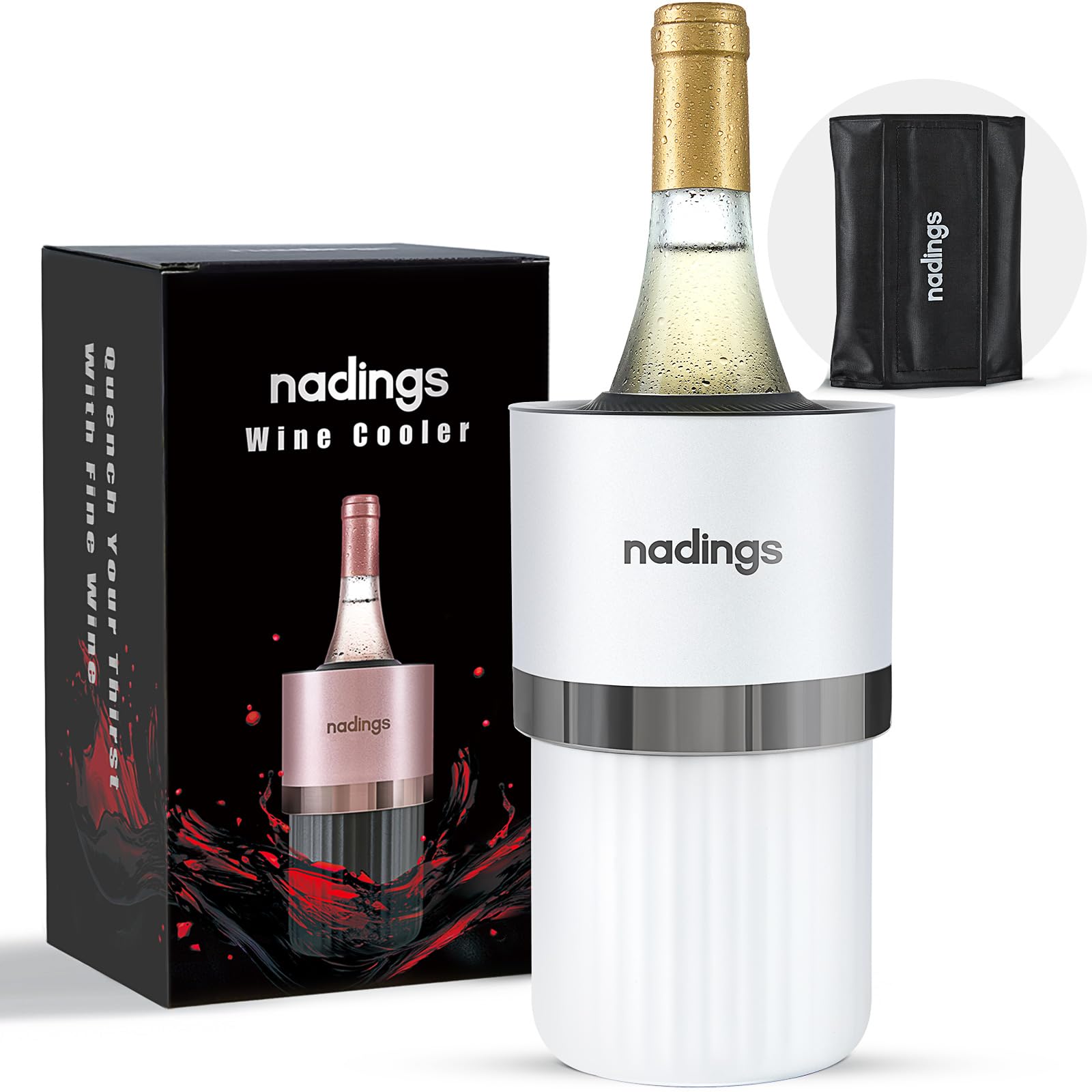 Iceless Wine Chiller, Keeps Cold 6+ Hours, Fits Most Wine Bottles
