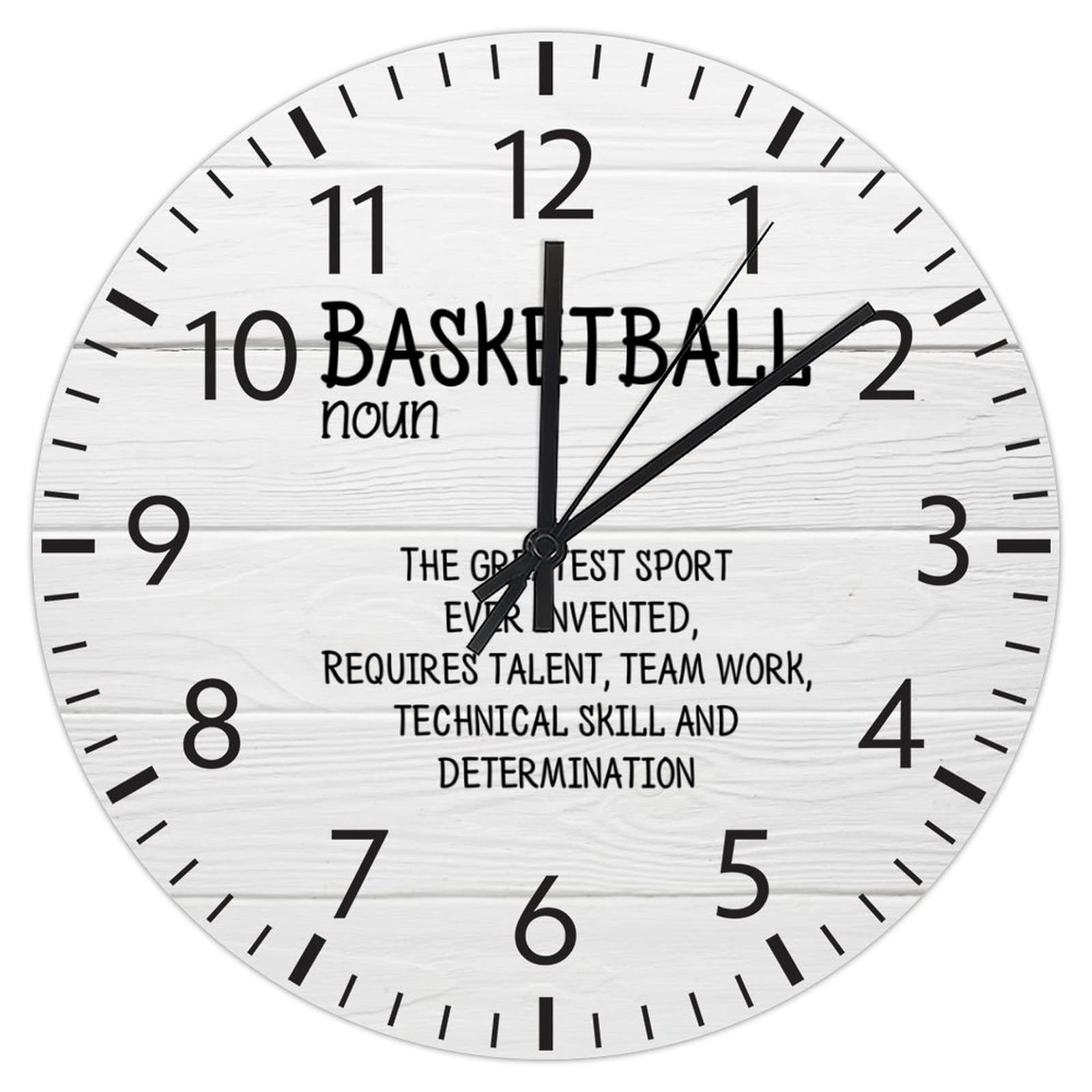 Horloge murale silencieuse sans tic-tac avec grands chiffres en PVC 30cm